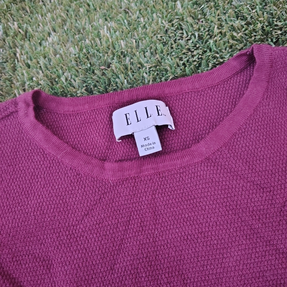 Elle Textured Burgundy Knit Top - Picture 3 of 3